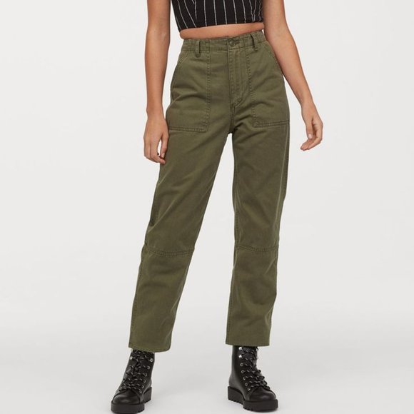 NWT Lands End Womens Mid Rise Canvas Field Pants Green  6  28/29W $80 KK205 - Picture 1 of 1